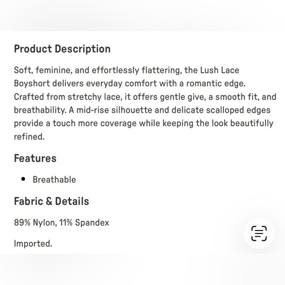 Fabletics Lush Lace Boyshort | Peach Blush | M | NWT - Picture 5 of 6